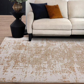Anders AN03 Modern Abstract Distressed Space-Dyed Shimmer Soft Raised Textured Low Profile Short Pile Polyblend Beige/Cream/Sand Rug-Asiatic Carpets-Rug Love - The Most Loved Rug Store